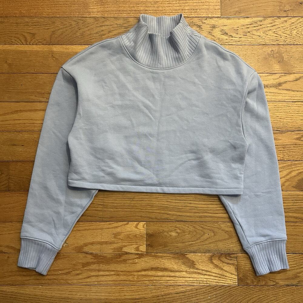 Alo Yoga Serenity Cropped Turtleneck Coverup Pullover Sweatshirt Medium